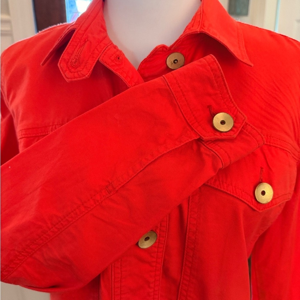 CAbi EUC # 727 Coral Taylor Utility Jacket with Ruffle Detail in Back - Picture 5 of 7